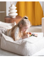 Pouf Quadrato in Velluto a Coste Bianco per Bambini - Wigiwama