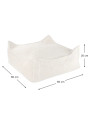 Pouf Quadrato in Velluto a Coste Bianco per Bambini - Wigiwama