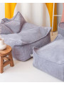 Pouf Quadrato in Velluto a Coste Blu Mirtillo per Bambini - Wigiwama