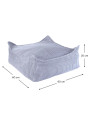 Pouf Quadrato in Velluto a Coste Blu Mirtillo per Bambini - Wigiwama