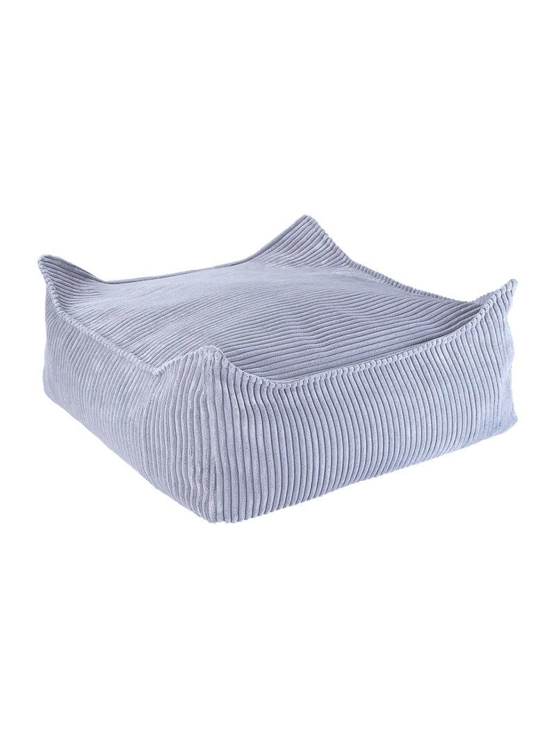 Pouf Quadrato in Velluto a Coste Blu Mirtillo per Bambini - Wigiwama