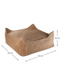 Pouf Quadrato in Velluto a Coste Caramello per Bambini - Wigiwama