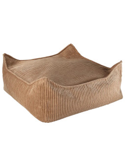 Pouf Quadrato in Velluto a Coste Caramello per Bambini - Wigiwama