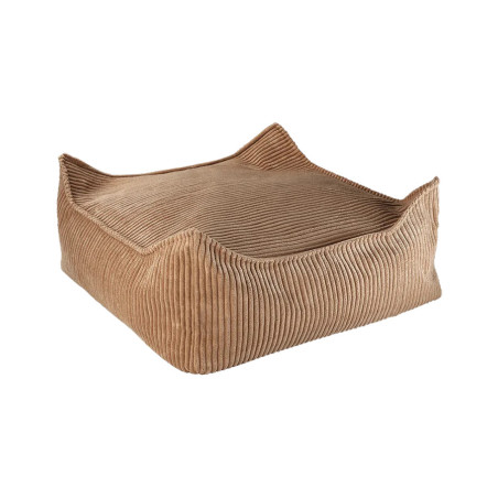 Pouf Quadrato in Velluto a Coste Caramello per Bambini - Wigiwama