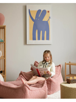 Pouf Quadrato in Tessuto Teddy Rosa Guava - Wigiwama