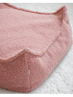 Pouf Quadrato in Tessuto Teddy Rosa Guava - Wigiwama