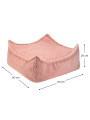 Pouf Quadrato in Tessuto Teddy Rosa Guava - Wigiwama