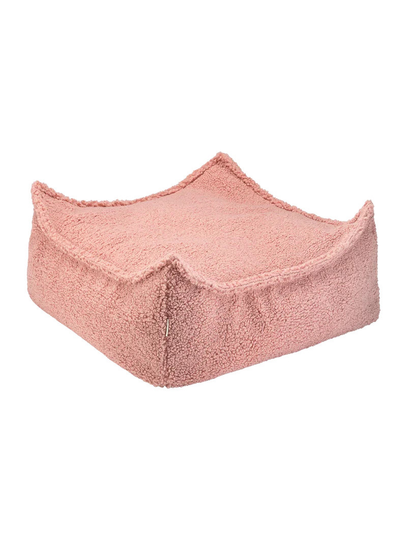 Pouf Quadrato in Tessuto Teddy Rosa Guava - Wigiwama