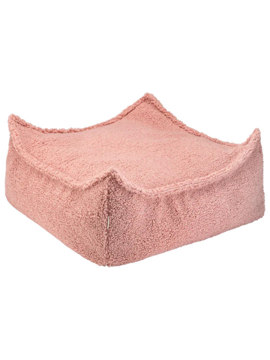 Pouf Quadrato in Tessuto Teddy Rosa Guava - Wigiwama