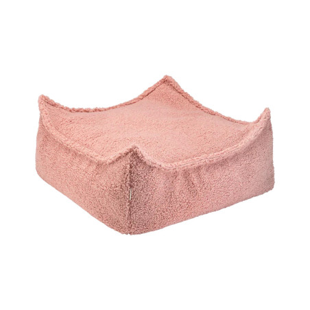 Pouf Quadrato in Tessuto Teddy Rosa Guava - Wigiwama