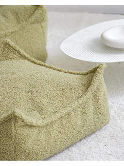 Pouf Quadrato in Tessuto Teddy Verde Matcha - Wigiwama