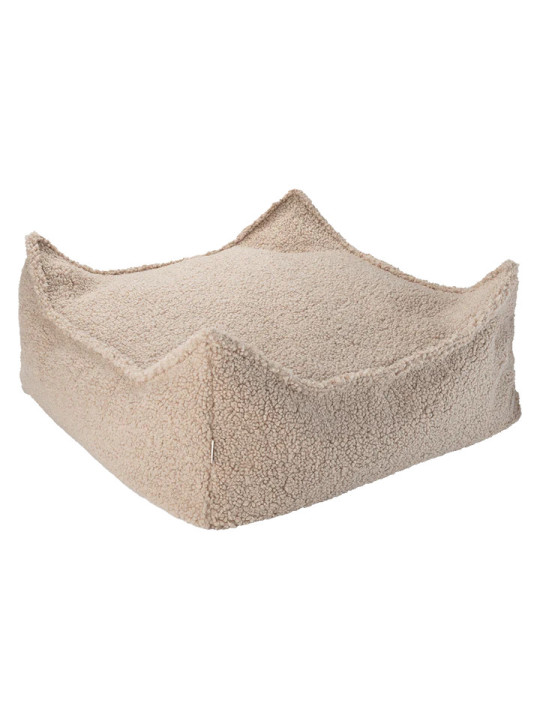 Pouf Quadrato in Tessuto Teddy Marrone Biscotto - Wigiwama