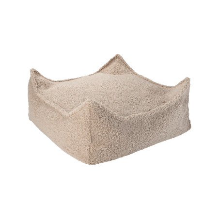 Pouf Quadrato in Tessuto Teddy Marrone Biscotto - Wigiwama