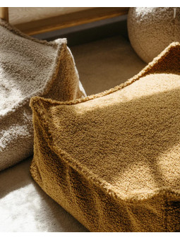 Pouf Quadrato in Tessuto Teddy Senape - Wigiwama