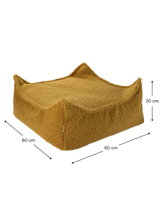 Pouf Quadrato in Tessuto Teddy Senape - Wigiwama