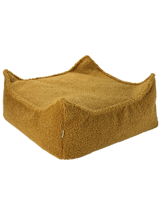 Pouf Quadrato in Tessuto Teddy Senape - Wigiwama