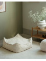 Cream White Square Ottoman - Wigiwama