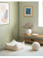 Cream White Square Ottoman - Wigiwama