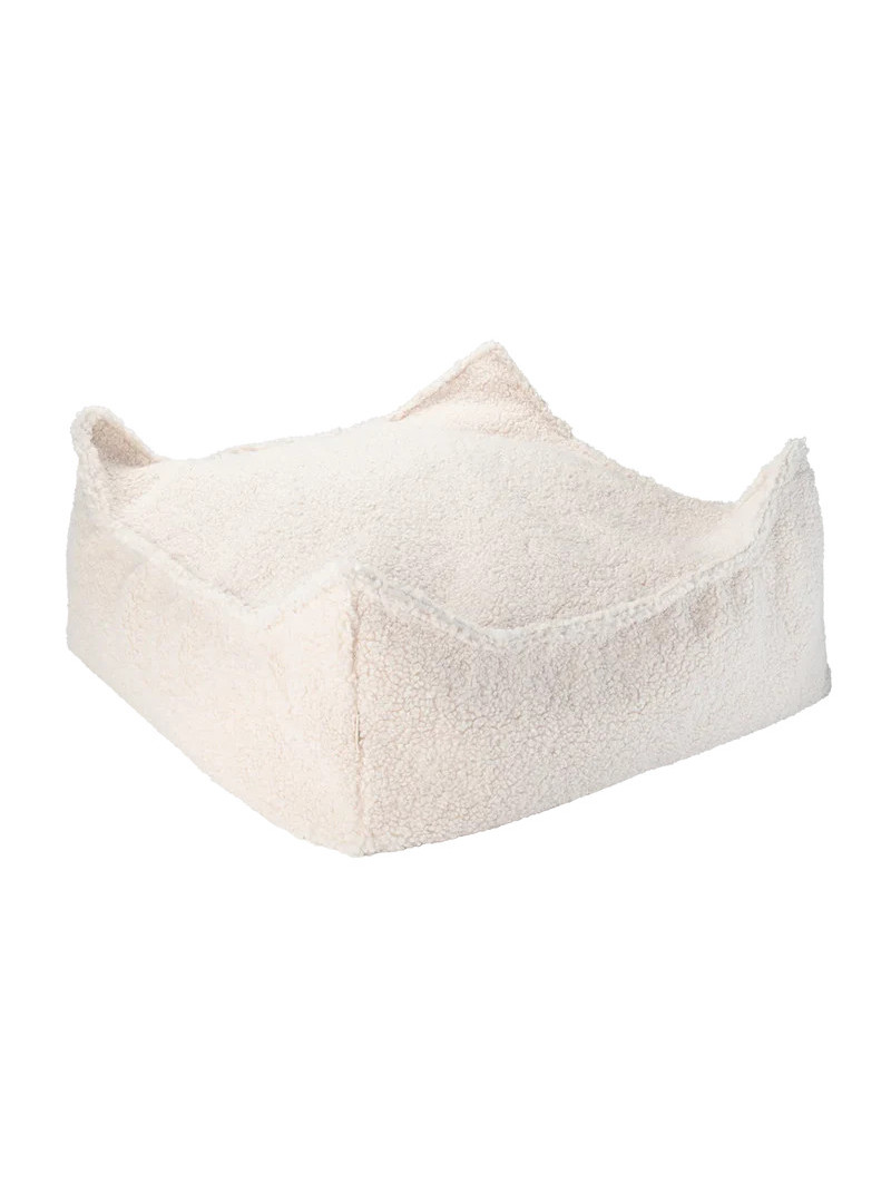 Cream White Square Ottoman - Wigiwama