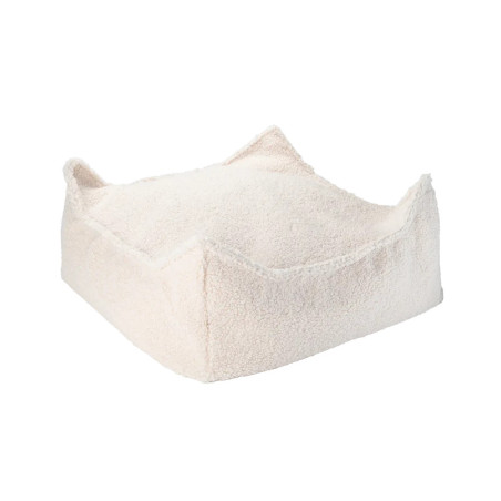 Cream White Square Ottoman - Wigiwama