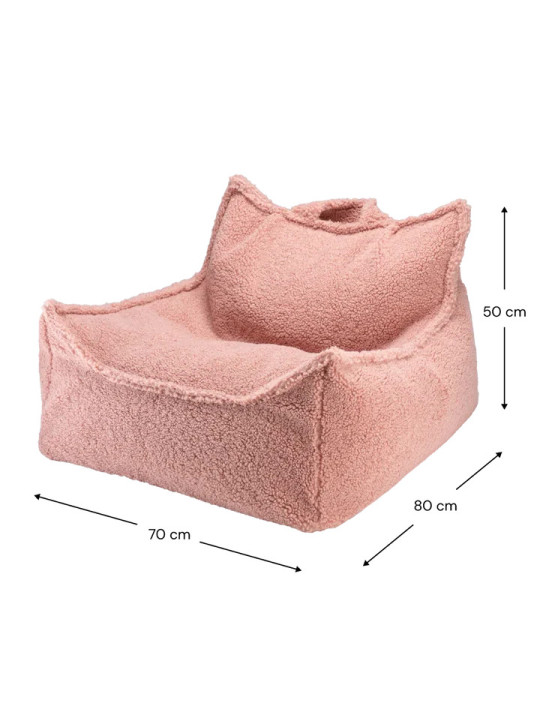 Pouf a Sacco in Tessuto Teddy Rosa Guava - Wigiwama