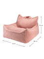 Pouf a Sacco in Tessuto Teddy Rosa Guava - Wigiwama