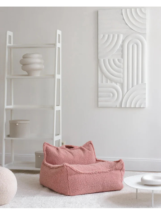 Pouf a Sacco in Tessuto Teddy Rosa Guava - Wigiwama