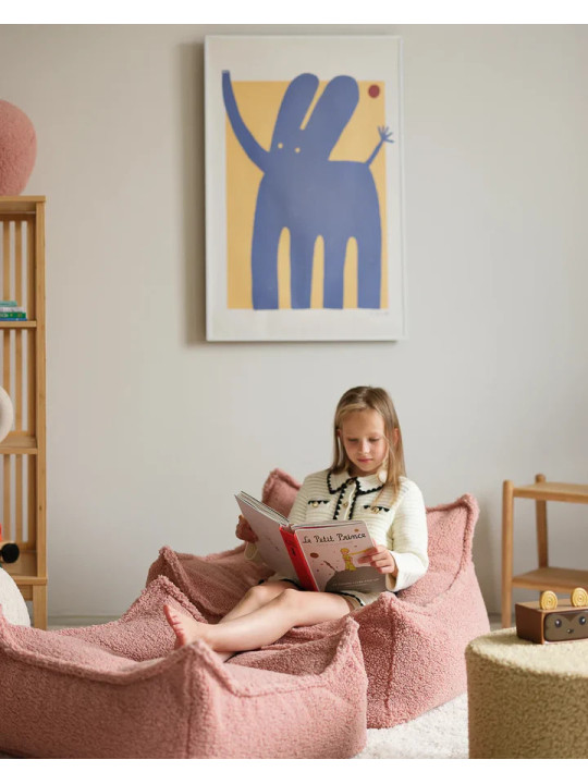 Pouf a Sacco in Tessuto Teddy Rosa Guava - Wigiwama