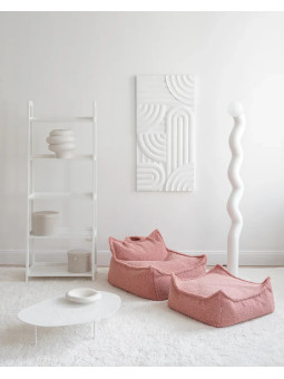 Pouf a Sacco in Tessuto Teddy Rosa Guava - Wigiwama