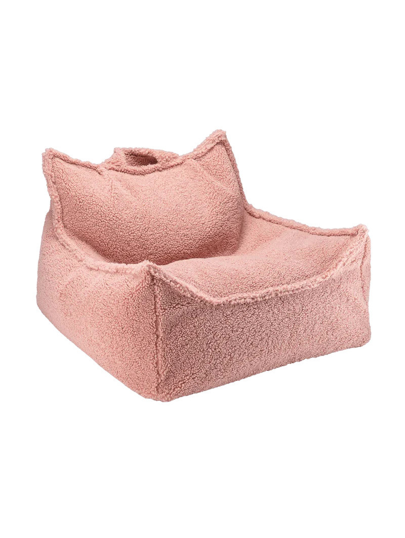Pouf a Sacco in Tessuto Teddy Rosa Guava - Wigiwama