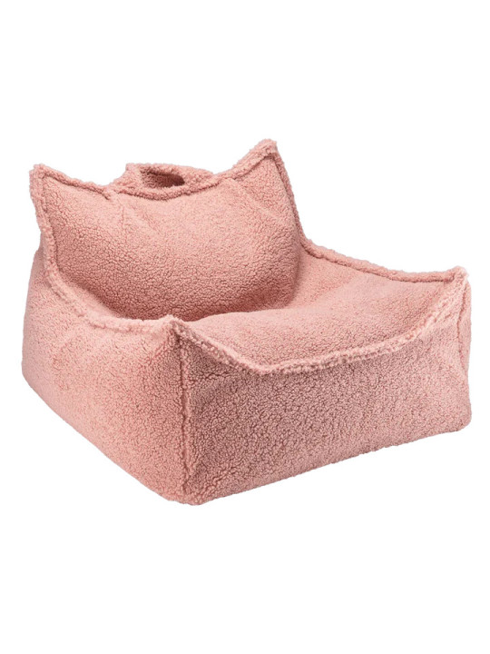 Pouf a Sacco in Tessuto Teddy Rosa Guava - Wigiwama