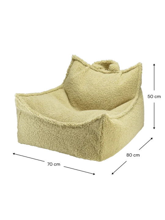 Pouf a Sacco in Tessuto Teddy Verde Matcha - Wigiwama