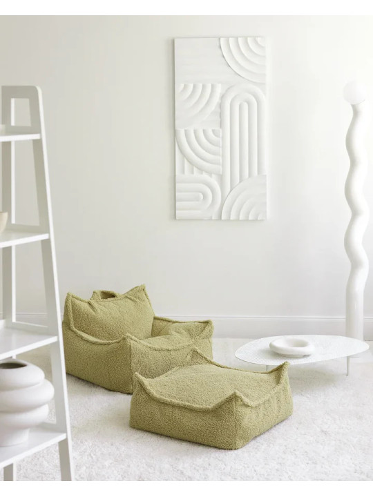 Pouf a Sacco in Tessuto Teddy Verde Matcha - Wigiwama