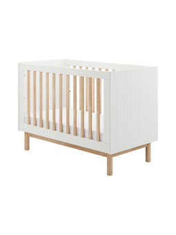 Culla Lettino 60x120 cm in Legno Bianco Miloo per Bambini Neonati Camerette - Pinio