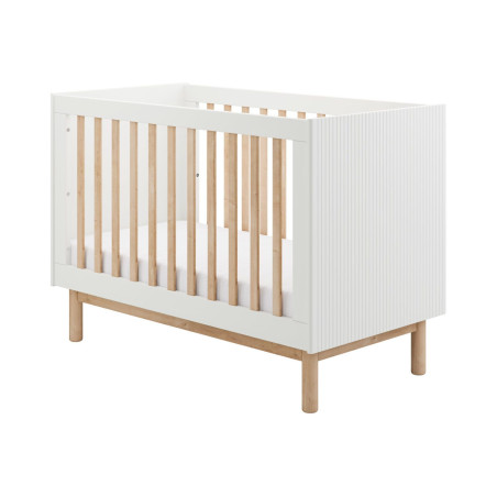 Culla Lettino 60x120 cm in Legno Bianco Miloo per Bambini Neonati Camerette - Pinio