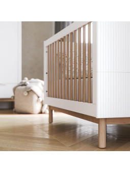 Culla Lettino 60x120 cm in Legno Bianco Miloo per Bambini Neonati Camerette - Pinio