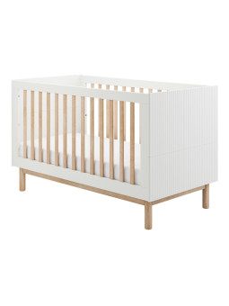 Cot Bed 140×70 cm in White Wood Miloo - Pinio