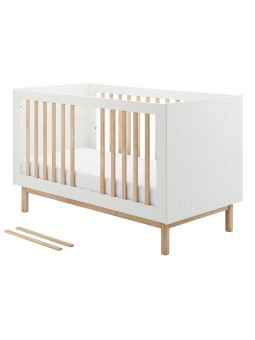 Cot Bed 140×70 cm in White Wood Miloo - Pinio
