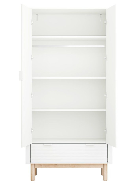 Children's Wardrobe Miloo in White Wood - Pinio