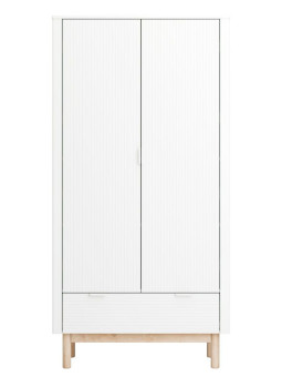 Children's Wardrobe Miloo in White Wood - Pinio