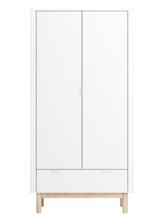 Children's Wardrobe Miloo in White Wood - Pinio