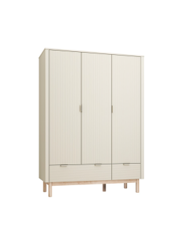 Armadio 3 Ante per Bambini Miloo in Legno Champagne - Pinio