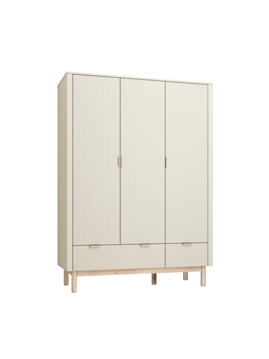 Children's 3-Door Wardrobe Miloo in Champagne Wood - Pinio