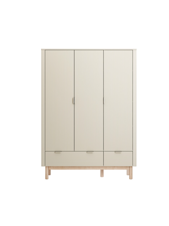 Children's 3-Door Wardrobe Miloo in Champagne Wood - Pinio