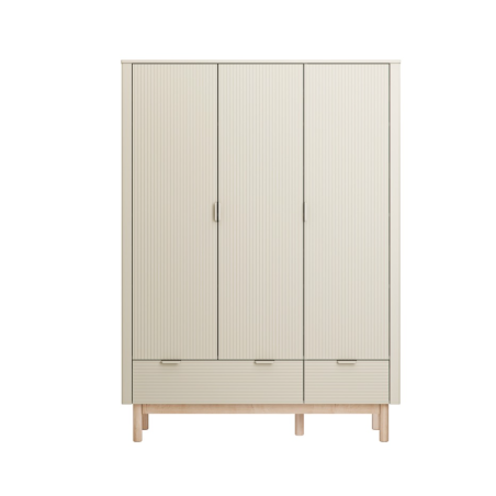 Children's 3-Door Wardrobe Miloo in Champagne Wood - Pinio