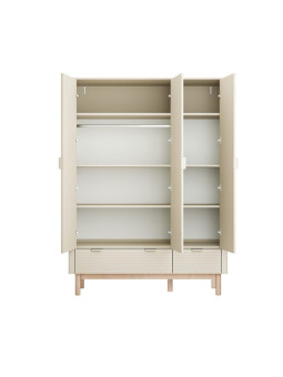 Children's 3-Door Wardrobe Miloo in Champagne Wood - Pinio