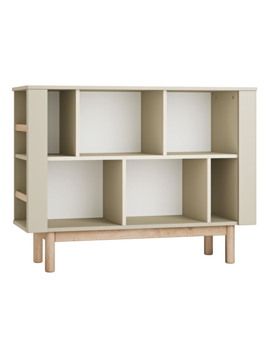 Children's Low Bookcase Miloo in Champagne Wood - Pinio