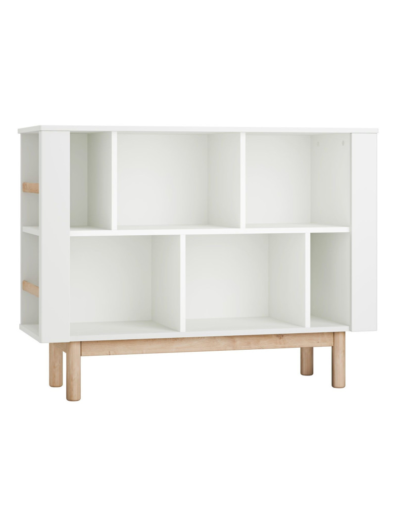 Libreria Bassa per Camerette Miloo in Legno Bianco - Pinio