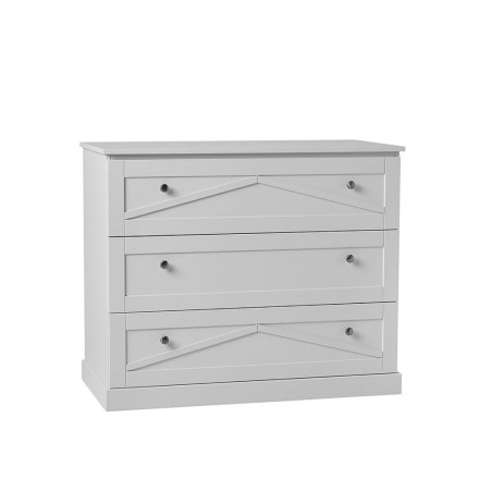 Cassettiera con 3 Cassetti per Bambini in MDF Bianco
