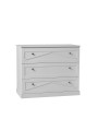 Cassettiera con 3 Cassetti per Bambini in MDF Bianco